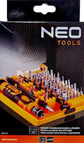Jeu de tournevis de précision Neo, coffret 53 pièces - 6460062
