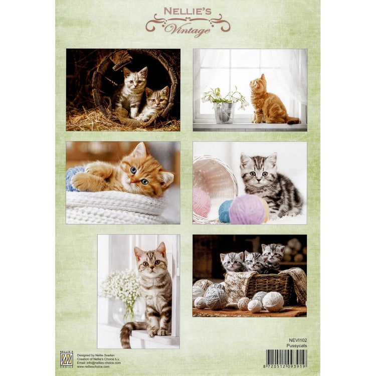 Le choix de Nellie • feuille découpée vintage chatte chats a4