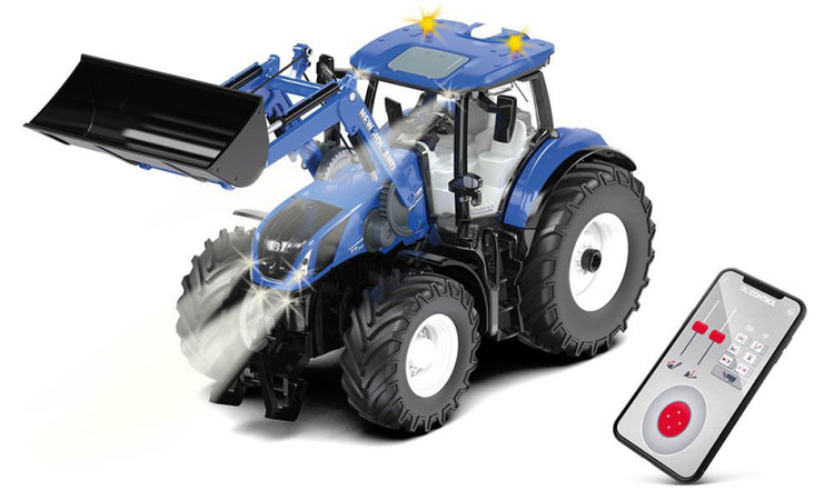 Siku new holland t7.315 avec chargeur frontal et contrôle via application (1:32)