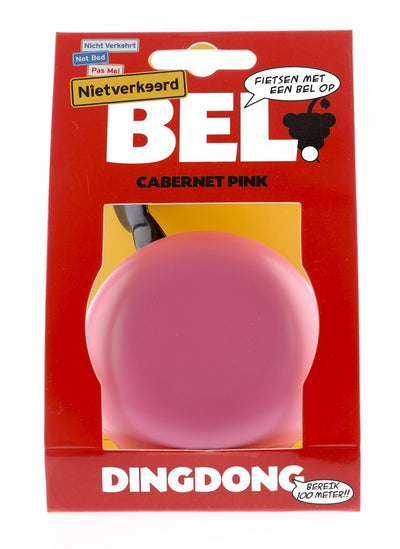 sonnette de vélo ding-dong acier 80 mm rose mat