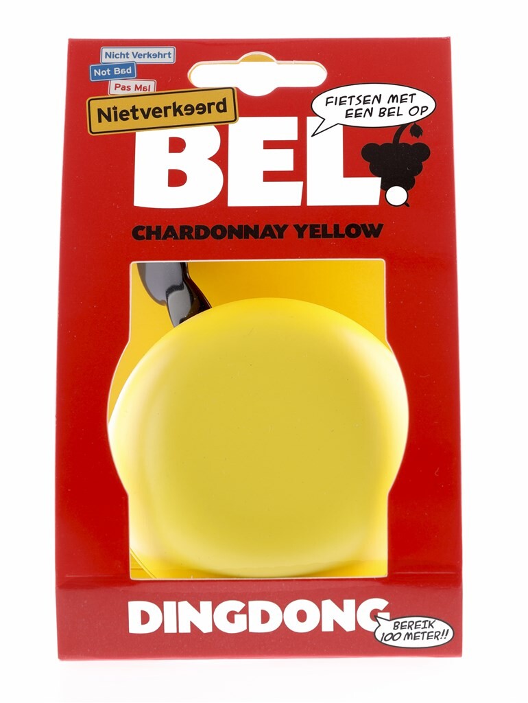 sonnette de vélo ding-dong acier 80 mm jaune