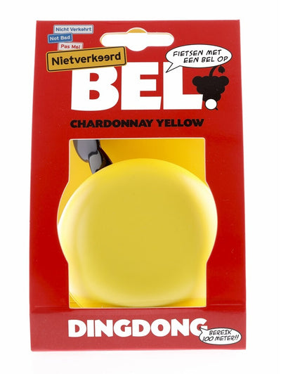 sonnette de vélo ding-dong acier 80 mm jaune