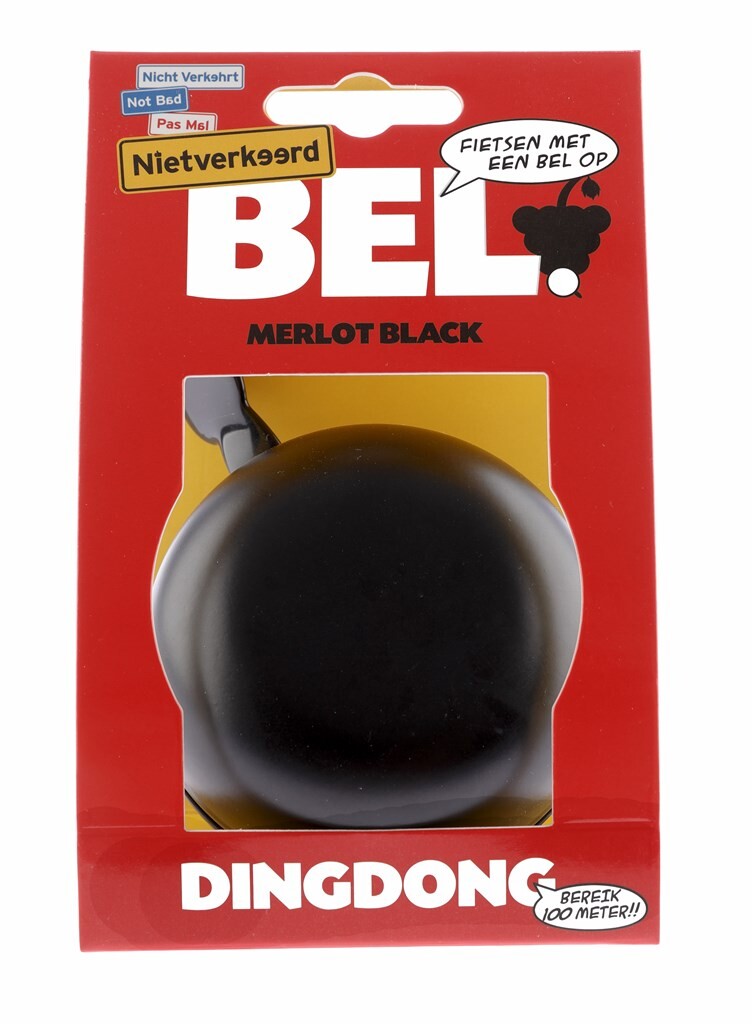 cloche de vélo ding-dong acier 80 mm noir