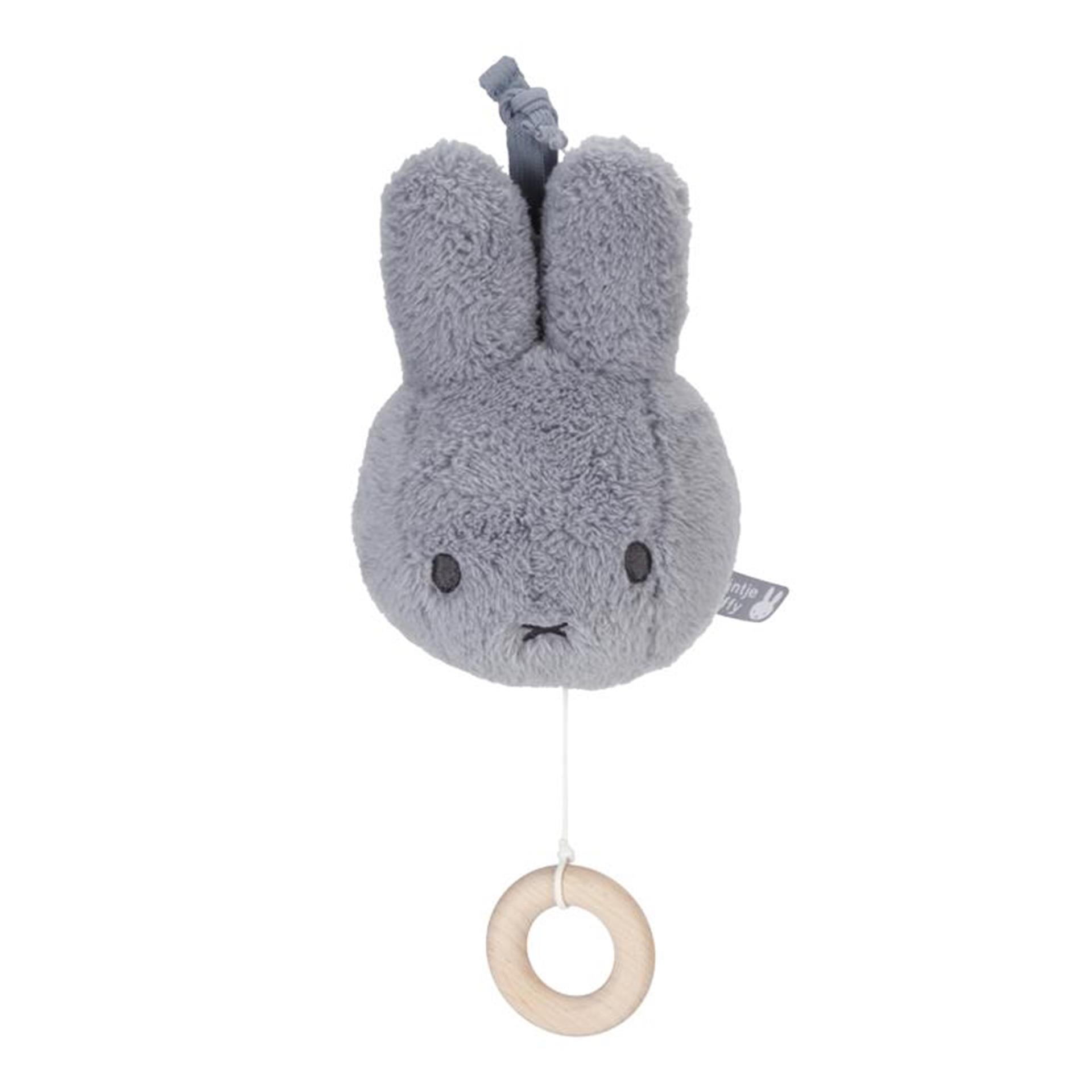 Tiamo Miffy boîte à musique pelucheux bleu