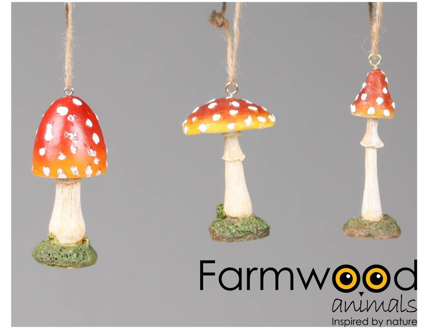 Champignon décoratif à suspendre animaux de ferme 7cm