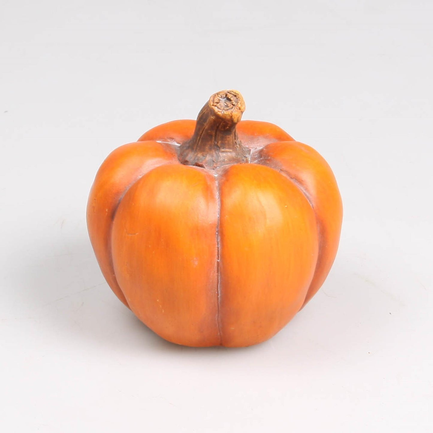 Décoration inspiration saison citrouille faïence orange h10,5cm