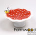 Champignon de bain d'oiseaux animaux de ferme avec oiseau ø23x14cm