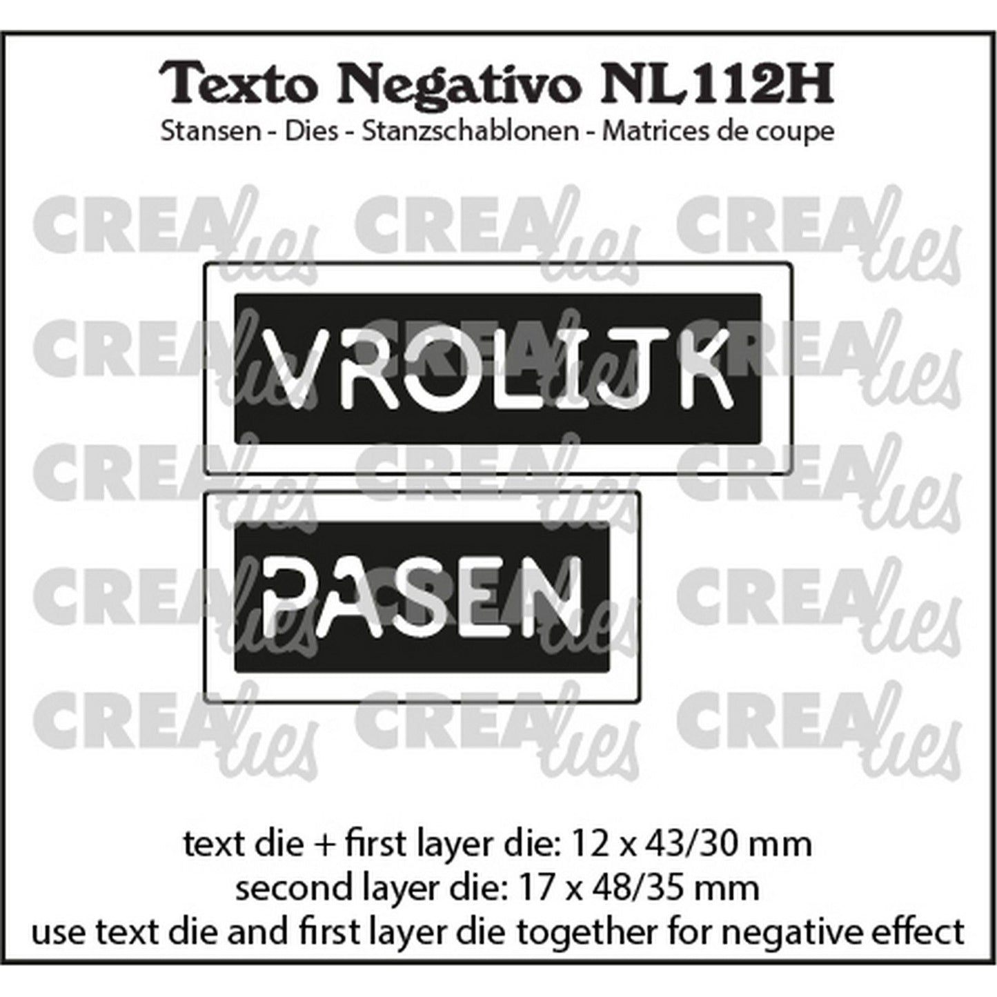 Crealies • texto negativo fr: joyeuses Pâques (horizontal)