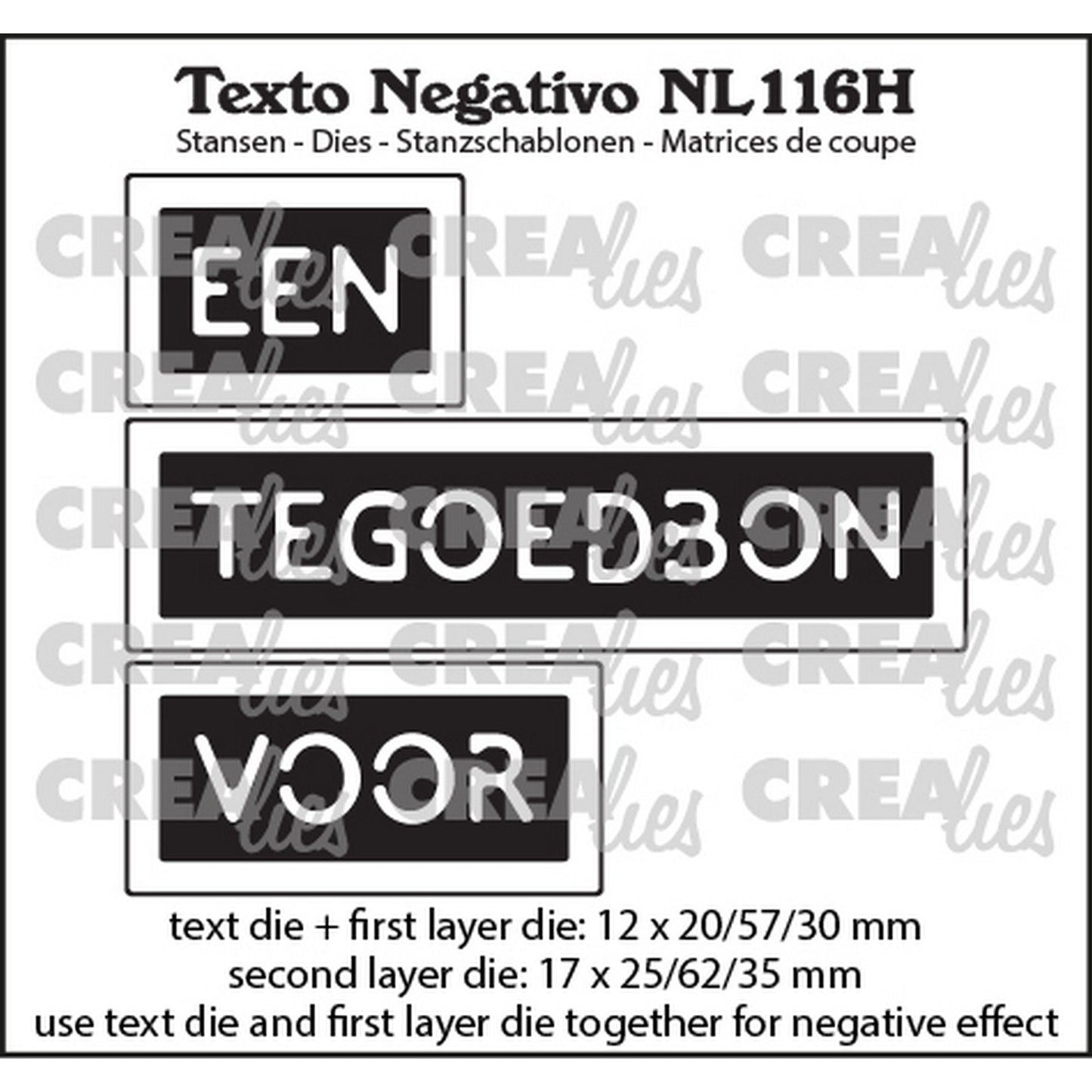 Crealies • texto negativo un bon pour