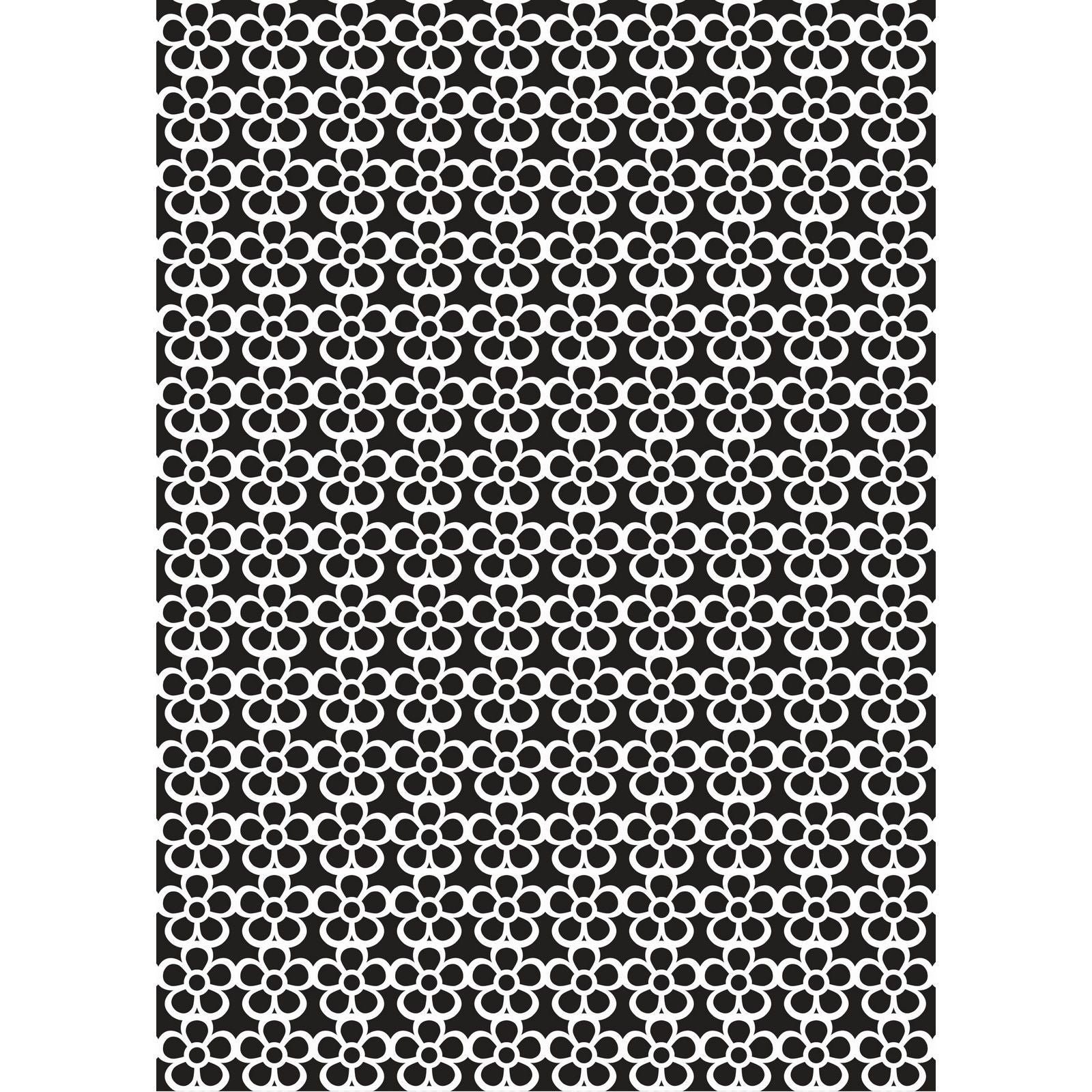 Le choix de Nellie • pochoir technique mixte a5 motif floral