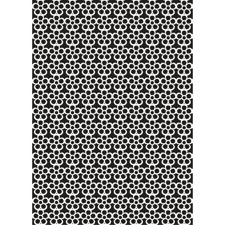 Le choix de Nellie • pochoir technique mixte a5 motif floral