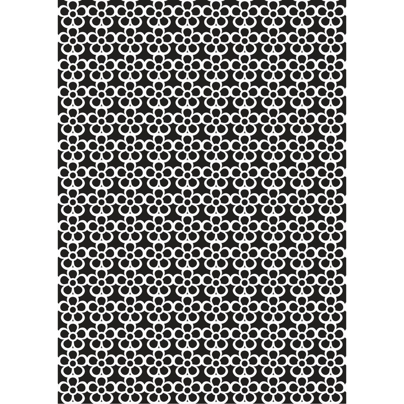 Le choix de Nellie • pochoir technique mixte a5 motif floral