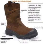 Botte de travail sans risque hawick aqua-tex xw 1674.02 sans métal s3 | marron | taille 47 - 00.071.011.47 - afbeelding 2