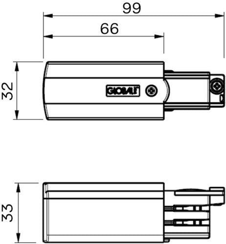 Pièce de connexion nordique pour. rail aluminium gauche triphasé 5050014