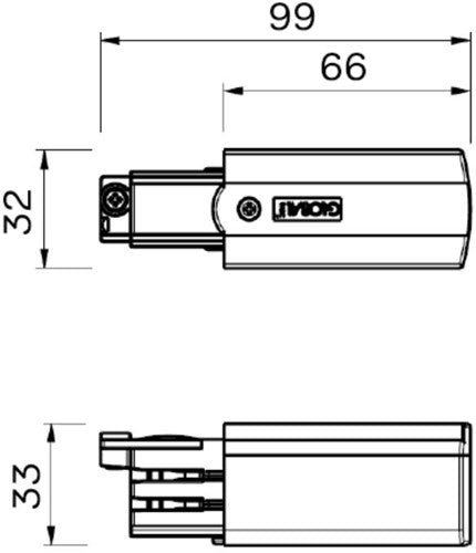 Pièce de connexion nordique pour. rail noir droit 3-fa 5050021