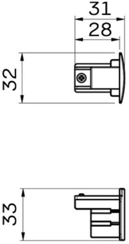Embout nordique pour. rail blanc triphasé 5050300