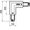Pièce d'angle nordique fixe à 90°. pour. rail blanc droit 5050039