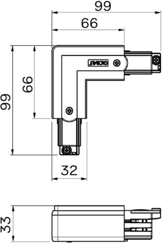 Pièce d'angle nordique fixe à 90°. pour. rail blanc droit 5050039