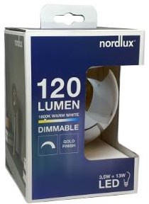 Nordlux Globe LED G120 E27 3,5-12W 1800K Rétro Déco Or Dimmable - 2760165