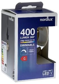 Nordlux Globe LED G95 E27 4,9-35W 2200K Filament Spirale Or Intensité Variable - 2760121