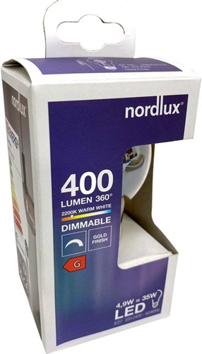 Nordlux LED GLS E27 4,9-35W 2200K filament spirale or dimmable - 2760070