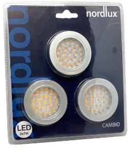 Nordlux spot meuble LED cambio rond 2w 12v aluminium pack de 3 3000k - 4801440