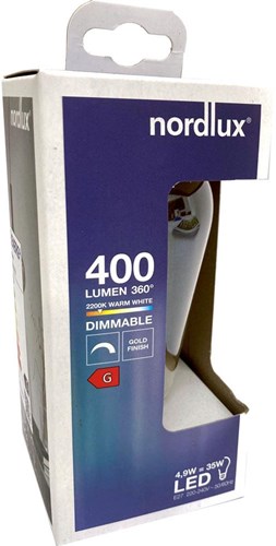 Nordlux LED ST64 E27 4,9-35W 2200K Filament Spirale Or Intensité Variable - 2760090