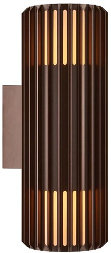 Nordlux applique aludra ronde double 2x e27 marron ip54 - 4800945
