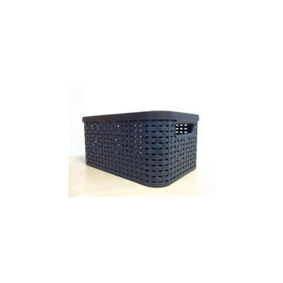 Curver Curver Rangement Box Style avec couvercle l 30 L Couleurs en argent métallique