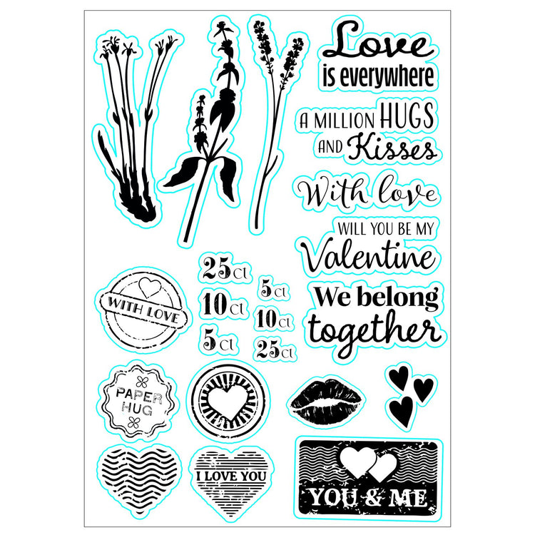 Le choix de Nellie • tampons transparents L'amour est partout 22pcs.