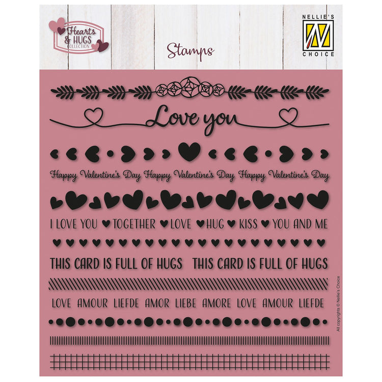 Le choix de Nellie • Bandes de tampons transparentes Love Câlins 13pcs.