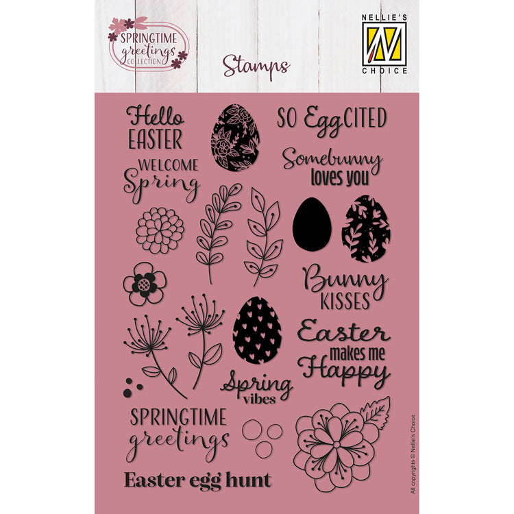 Le choix de Nellie • tampons transparents salutations printanières 22pcs.