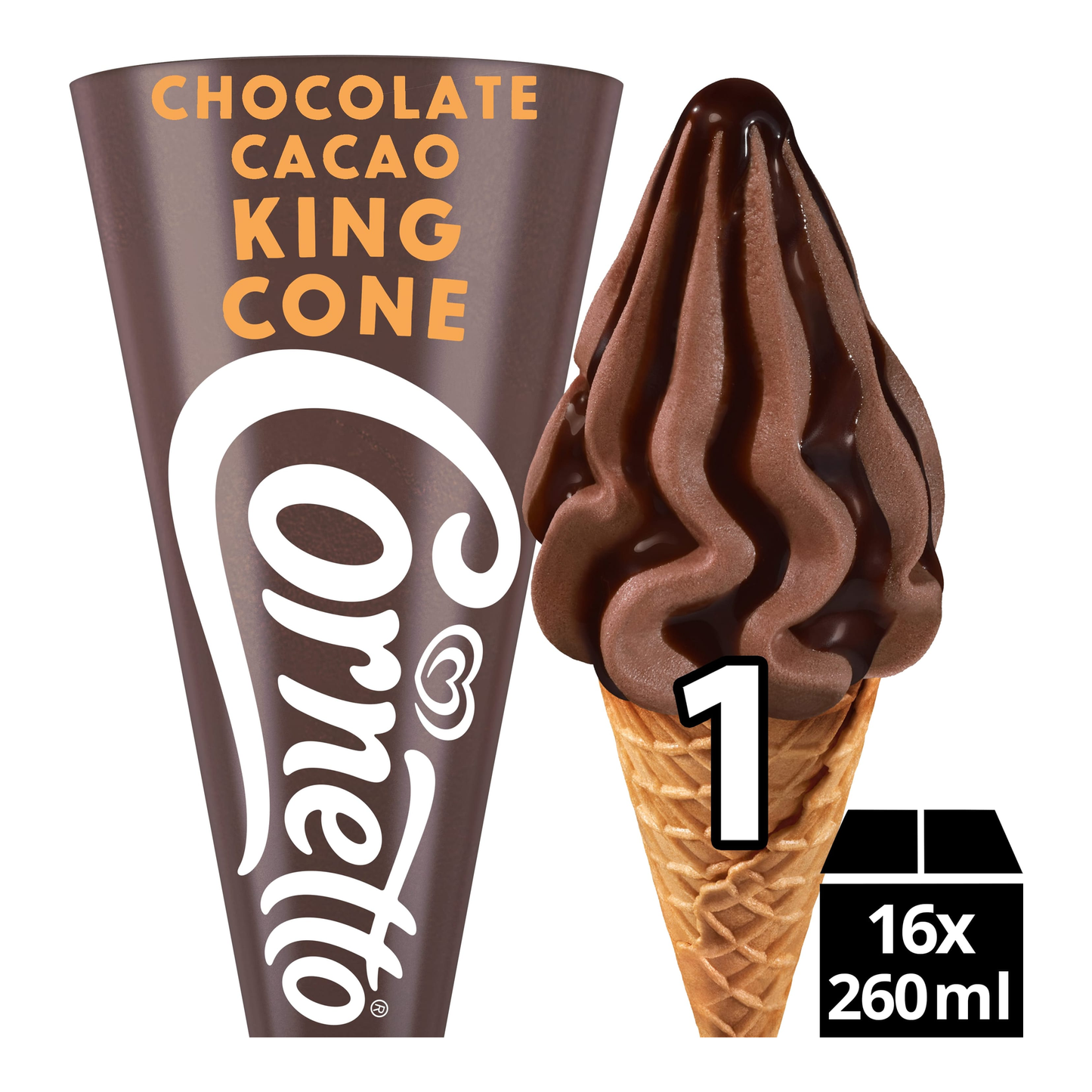 Ola cornetto king cone chocolat (16x 260 ml)