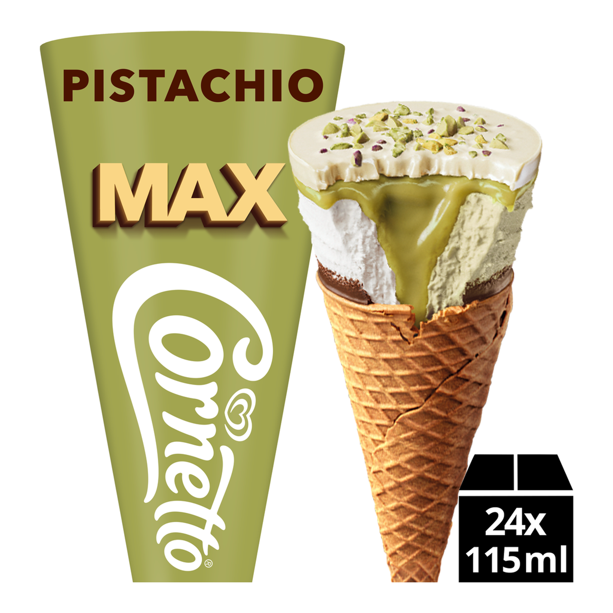 Ola glace à la main cornetto pistache max (24x 115ml)