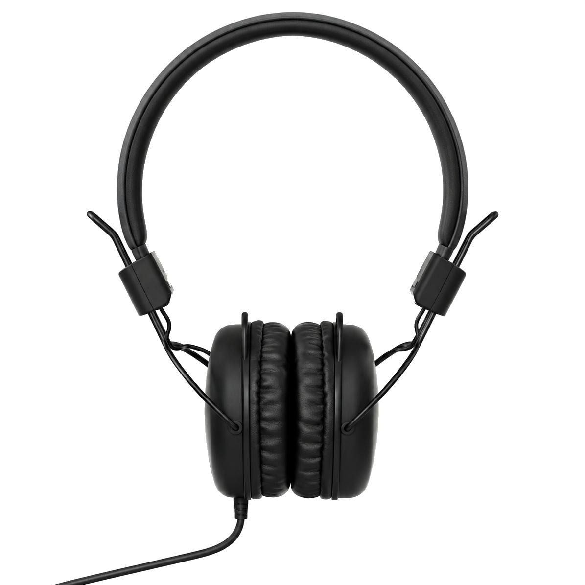 Casque casque NEDIS HPWD1100BK avec cordon à l'oreille pliable 1,2 m de câble rond noir
