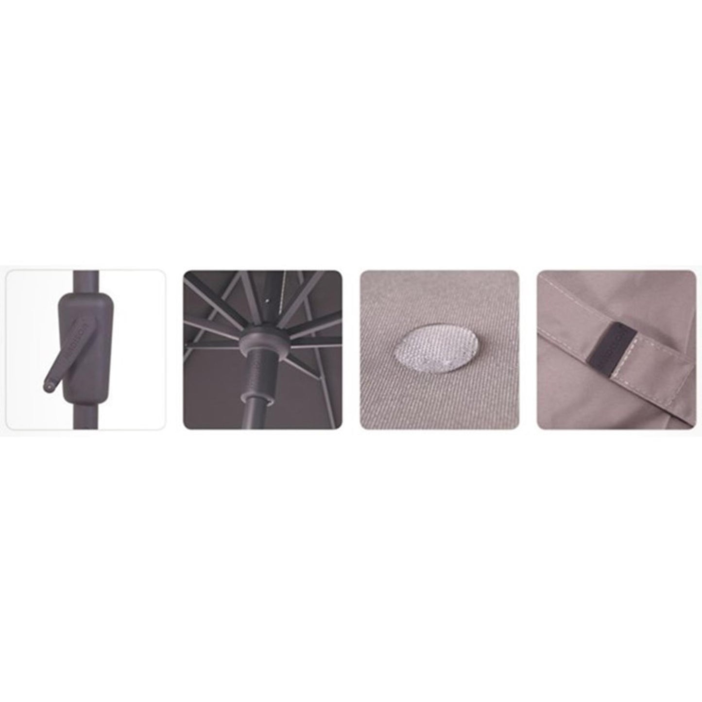 Madison Parasol Syros Luxury Round 350 cm Gray