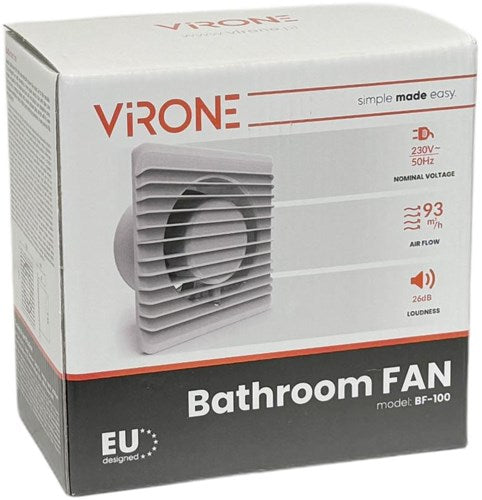 Orno salle de bain - ventilateur WC blanc 100mm + minuterie et capteur - 8611020