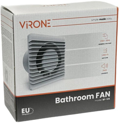 Orno salle de bain - ventilateur WC blanc 125mm + minuterie - 8611060