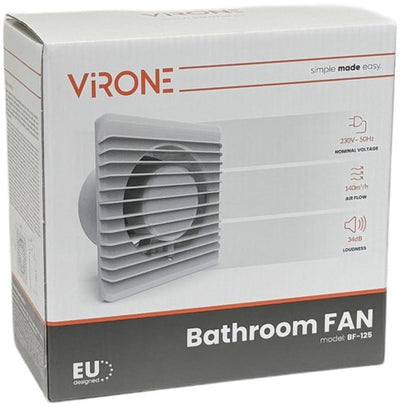 Orno salle de bain - ventilateur WC blanc 125mm + minuterie et capteur - 8611070
