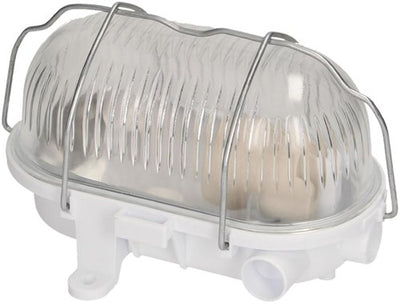 Orno applique E27 ovale PVC avec corbeille en verre et métal blanc - 5014312