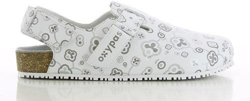 Mule Oxypas avec bande bianca | argent blanc | taille 38 - 00,154,182,38
