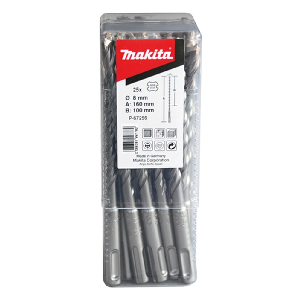 Accessoires Makita p2s: foret sds-plus 8x160mm 10pcs - b-46545-10