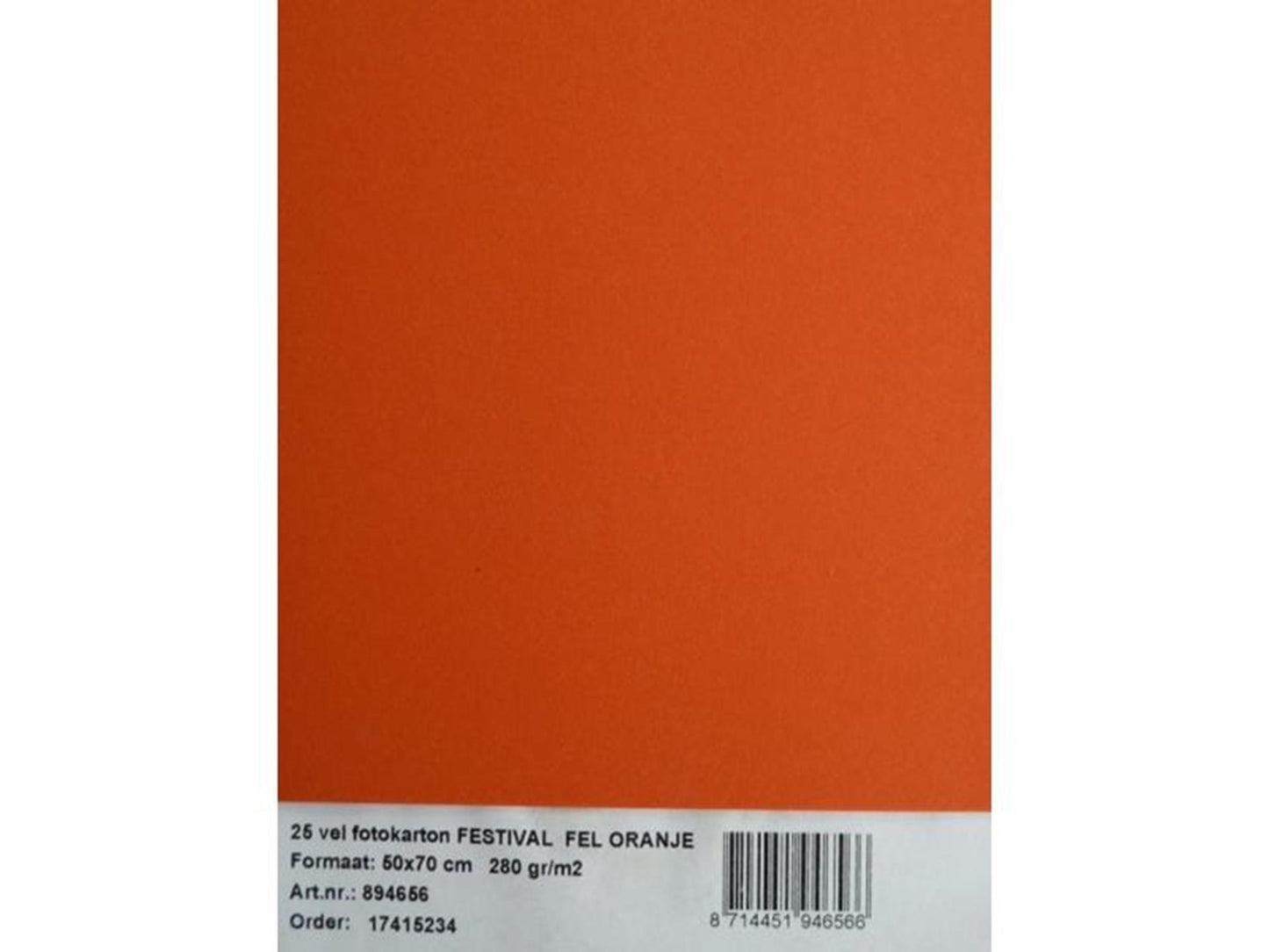 Carton photo 25 feuilles 70x50cm orange vif
