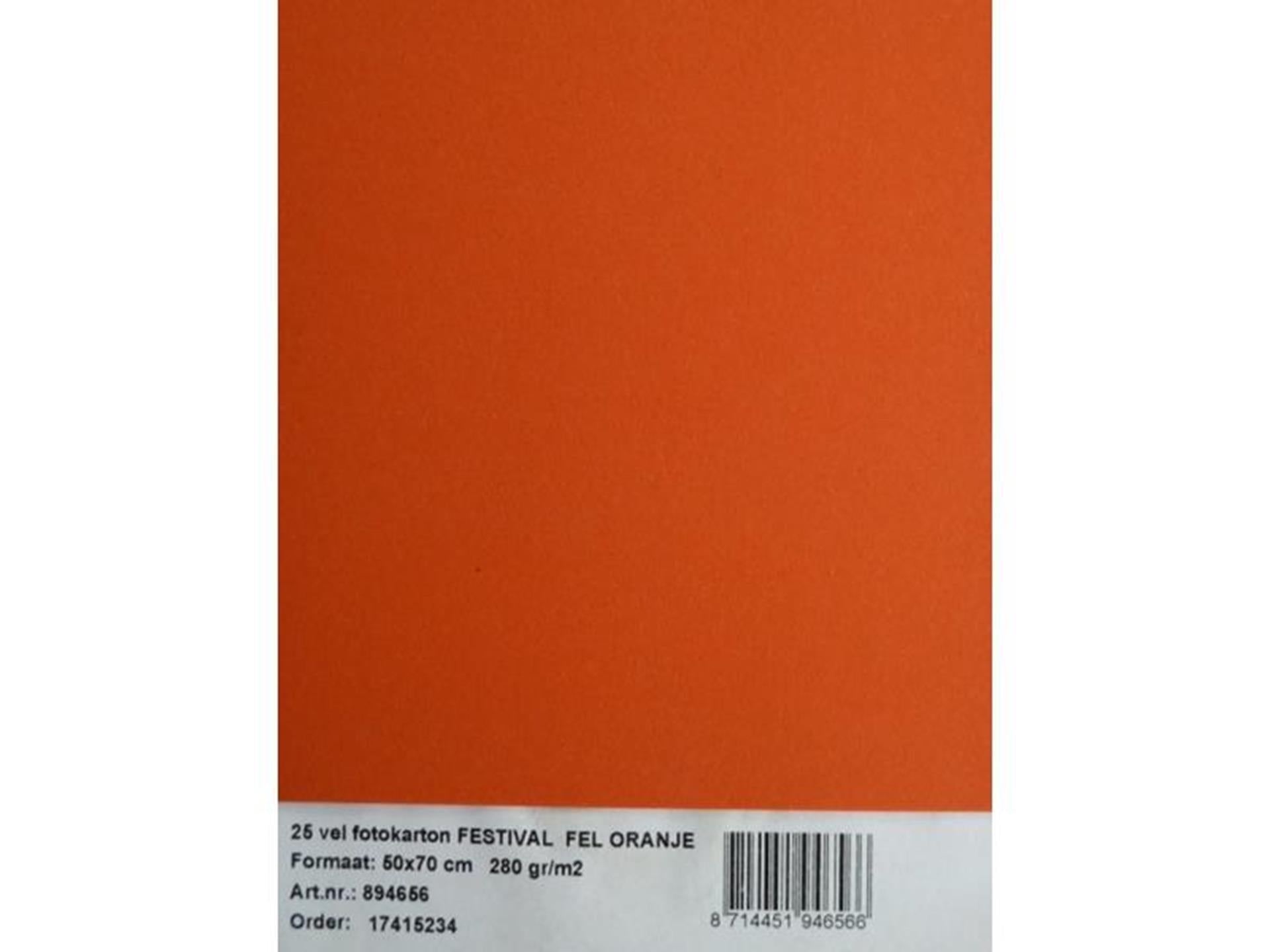 Carton photo 25 feuilles 70x50cm orange vif
