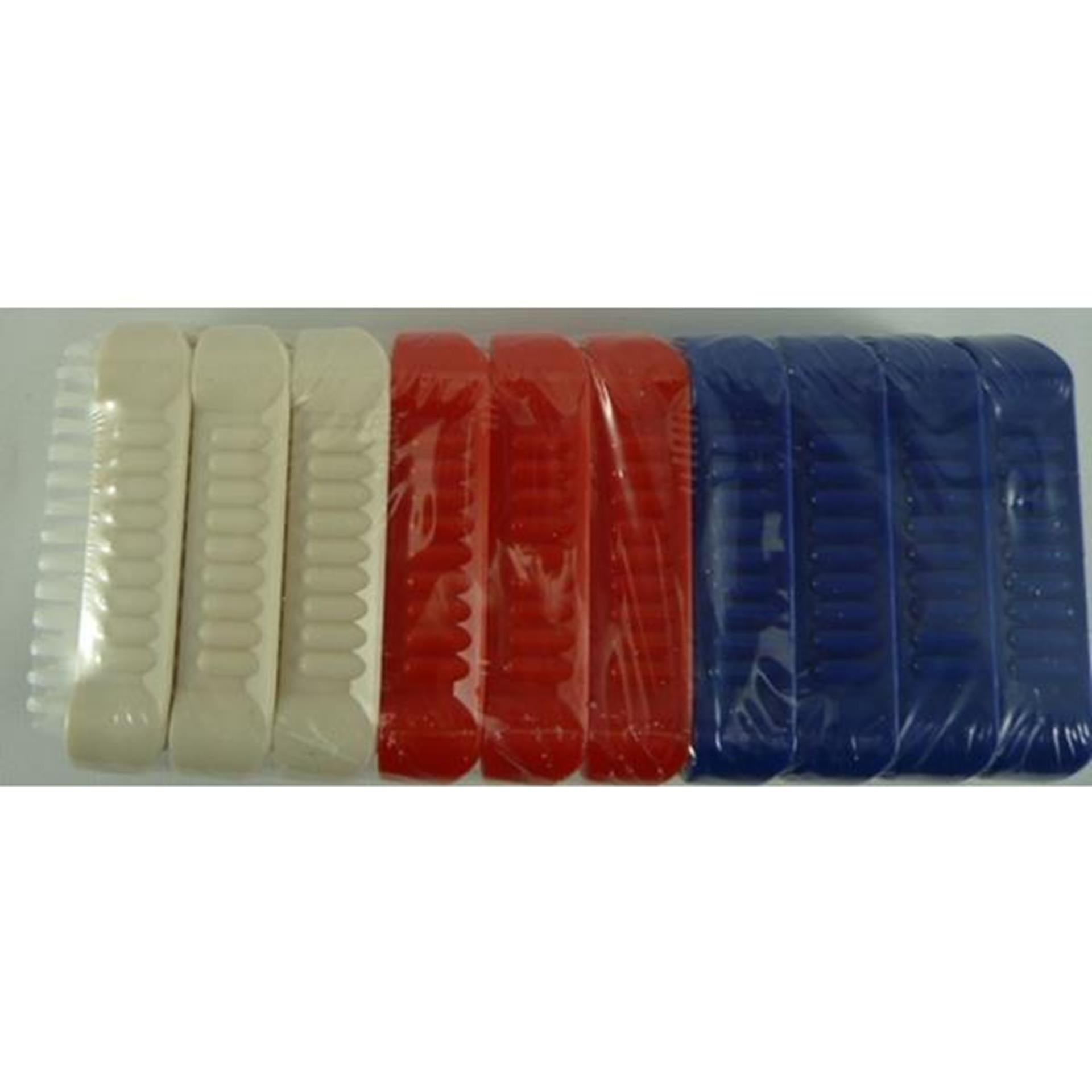 Brosse à ongles en plastique rouge, paquet de 10 pièces