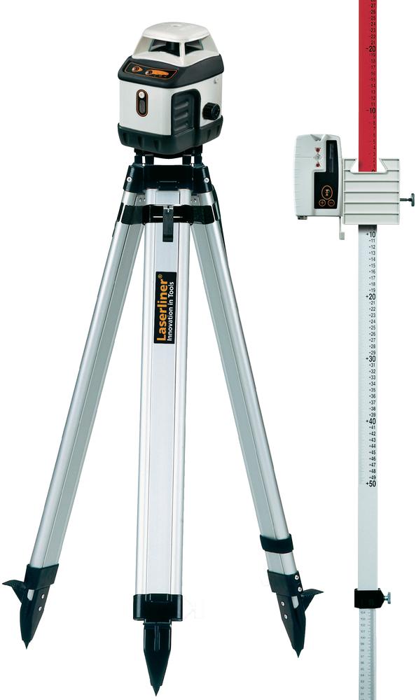 Laserliner aquapro 120 ensemble | laser rotatif + trépied, récepteur et règle de mesure - 046.04.00a