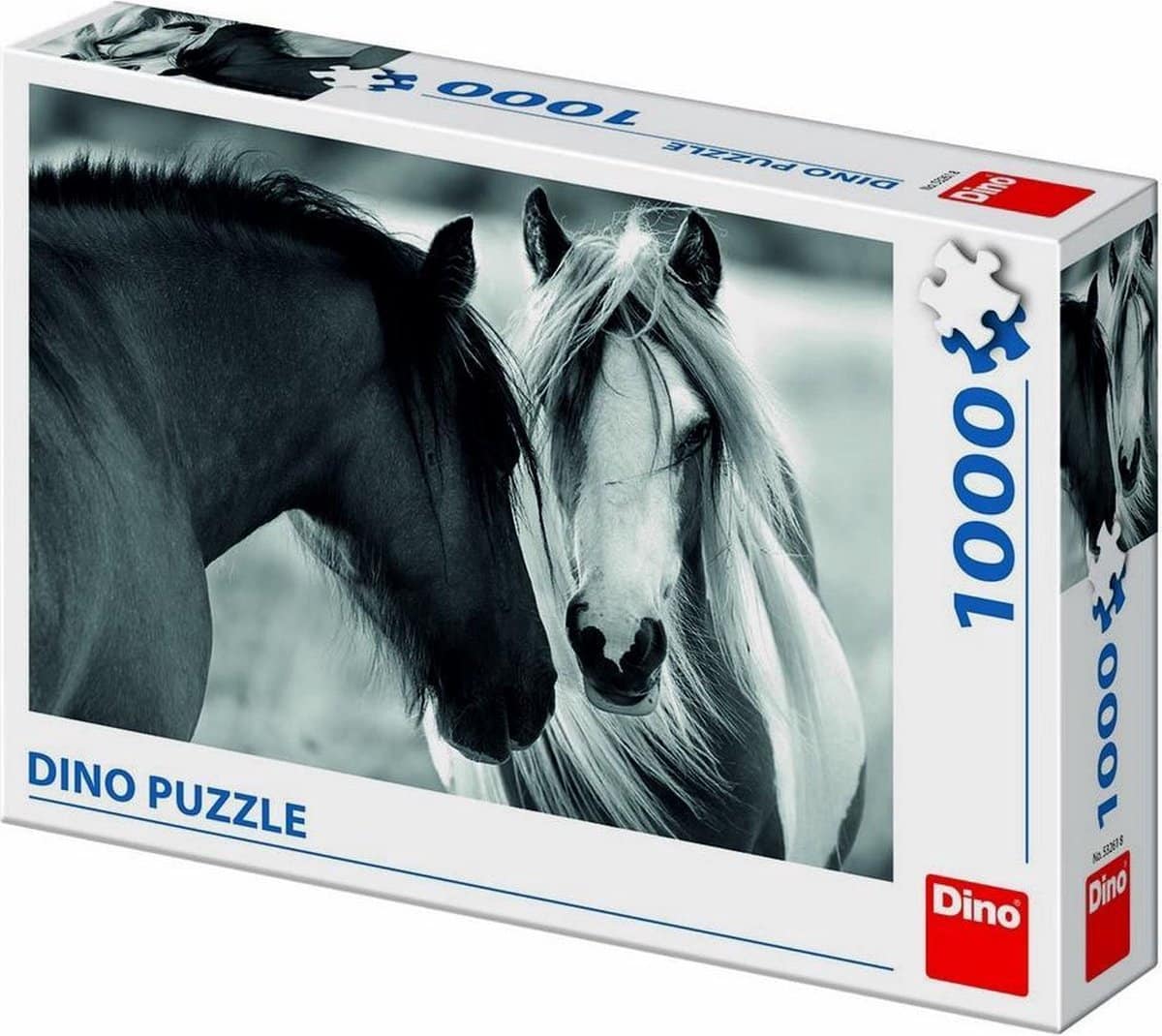 Puzzle chevaux en noir et blanc 1000 pièces