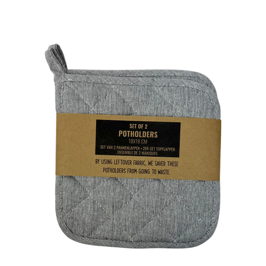 Manique gris clair 18x18cm 2 pièces