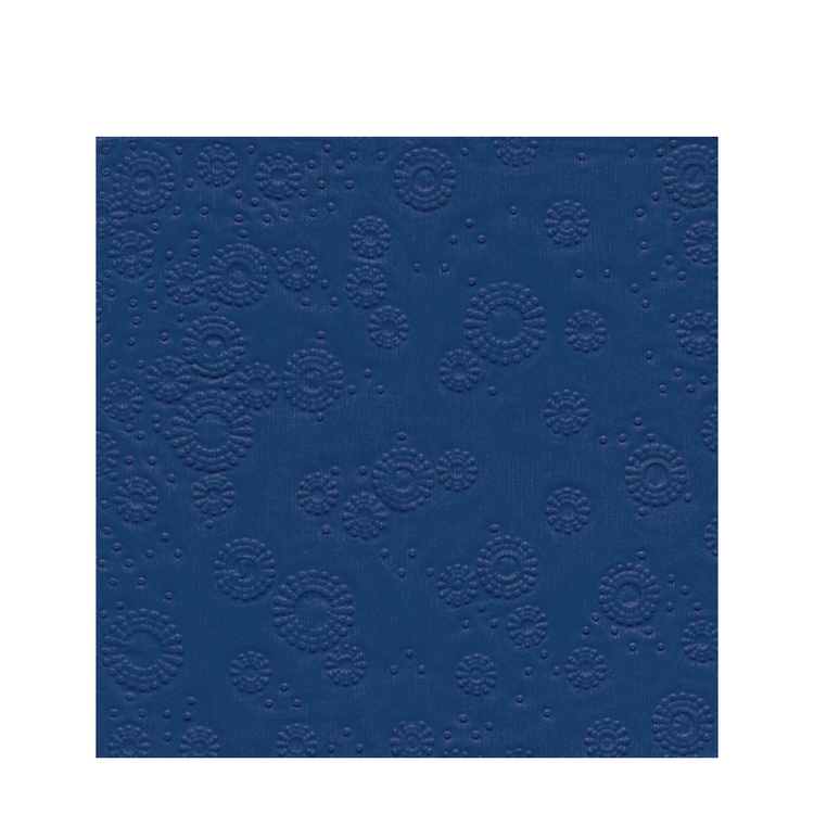 Serviette papier+design 3 couches 25x25cm moments relief bleu 16 pièces