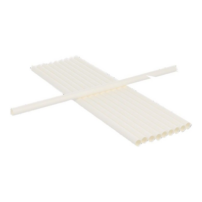 Pailles en papier blanc (230 x 8mm)